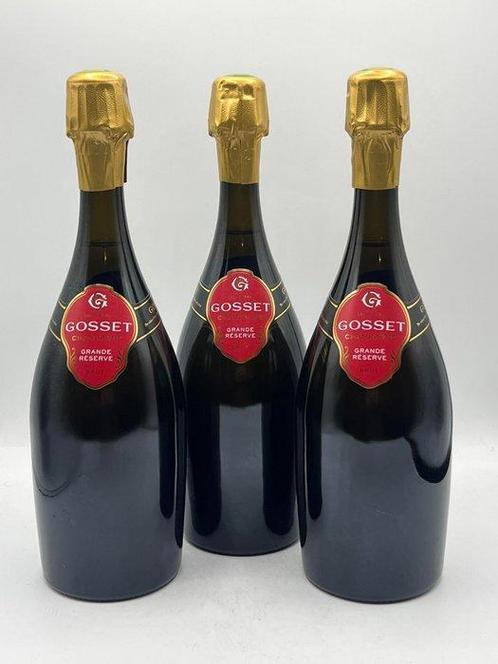 Gosset, Champagne Grande Reserve - Champagne Brut - 3, Verzamelen, Wijnen