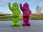 Beeld, set of naugthy gnomes color green fuchsia - 16 cm -, Antiek en Kunst