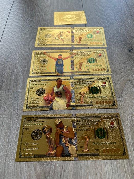 Upper Deck 23KT Gold Stephen Curry Inclusief certificaat van, Verzamelen, Stickers