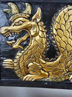 Thaise wandpanelen - Gouden Draak van kracht en wijsheid -