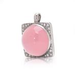 Hanger Rozenkwarts en diamant hanger