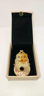 Dubbele Draken Amulet van Fortuna en Goede Geluk - Oud Jade