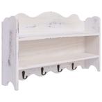 vidaXL Porte-manteau mural Blanc 50x10x30 cm Bois, Huis en Inrichting, Woonaccessoires | Kapstokken, Verzenden