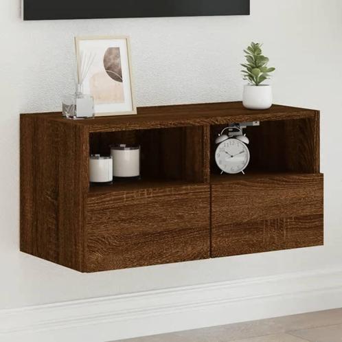 vidaXL Tv-wandmeubel 60x30x30 cm bewerkt hout bruin, Maison & Meubles, Armoires | Mobilier de télévision, Envoi