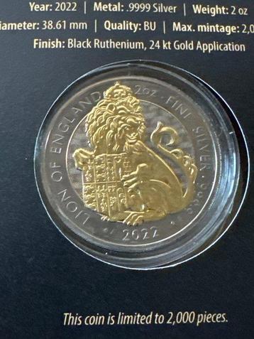 Royaume-Uni. 5 Pounds 2022 Golden Enigma - Tudor Beasts Lion
