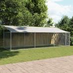 vidaXL Hondenhok met dak en deur 6x2x2 m gegalvaniseerd, Dieren en Toebehoren, Verzenden, Nieuw