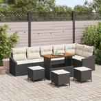 vidaXL Tuinbank Set met kussen 10 pcs Zwart en Crème 110 x, Verzenden, Nieuw