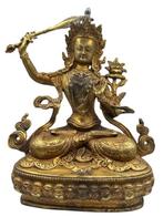 Beeld, Manjushri - 35 cm - Brons