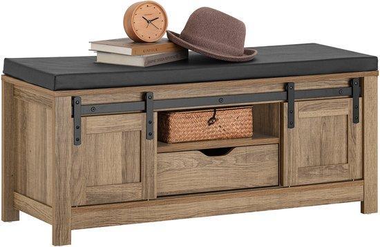 2dekans | SoBuy FSR118-BR Schoenenbank - Bruin Houten, Huis en Inrichting, Kasten | Schoenenkasten, Ophalen of Verzenden