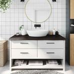 vidaXL Wastafelblad 100x60x(2-6) cm behandeld massief hout, Huis en Inrichting, Keuken | Keukenelementen, Verzenden, Nieuw