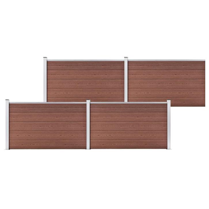vidaXL Schutting 699x106 cm HKC bruin, Tuin en Terras, Tuinhekken en Hekwerk, Nieuw, Verzenden