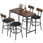 5-delige Bartafel Set Met 4 Stoelen, Industrieel Ontwerp, Vo, Verzenden, Nieuw