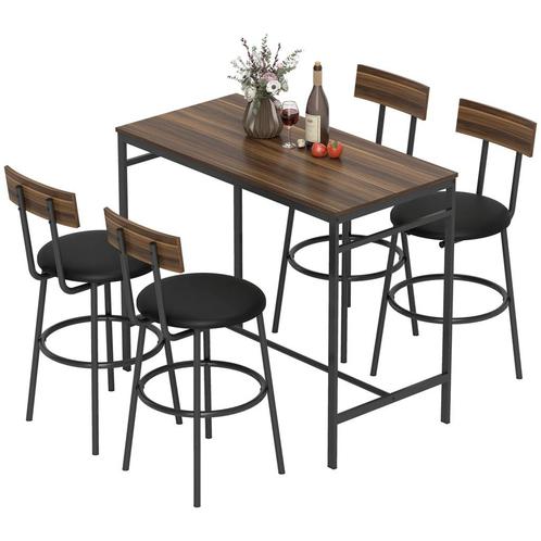 5-delige Bartafel Set Met 4 Stoelen, Industrieel Ontwerp, Vo, Huis en Inrichting, Barren, Verzenden
