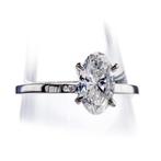 Zonder minimumprijs - Verlovingsring - 14 karaat Witgoud -