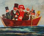 Franz Borghese (1941-2005) - Personaggi in barca, Antiek en Kunst