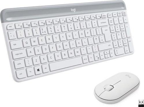 Draadloos toetsenbord en muis Logitech MK470 Slim Combo W..., Computers en Software, Muizen, Nieuw, Verzenden