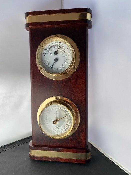 Barometer - Hout, Messing - Scheepsbarometer, Antiek en Kunst, Curiosa en Brocante