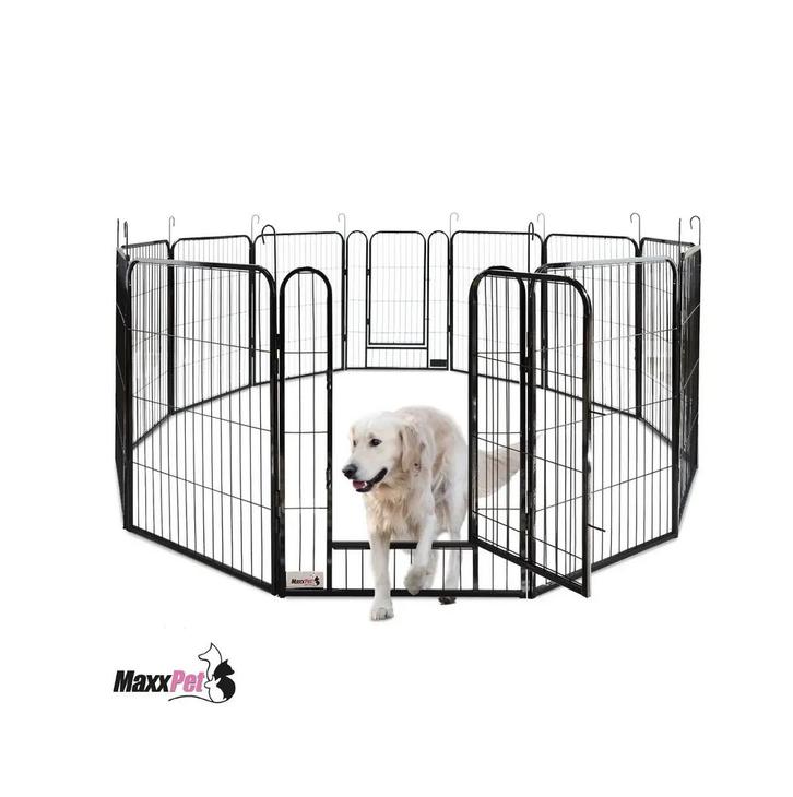 MaxxPet Hondenren - Puppyren met 12 Kennelpanelen - Staal..., Dieren en Toebehoren, Hondenbenches, Nieuw, Ophalen of Verzenden