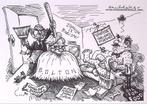 Pentekening Amerika - Bolton (lijst optie, Tekeningen), Antiek en Kunst, Verzenden