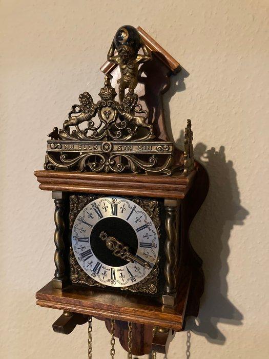 Wandklok - hout messing - 1970-1980 - Antieke zaanse, Antiek en Kunst, Antiek | Klokken