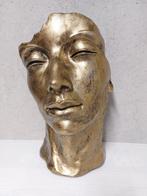 Beeld, statue head in gold brons color - 50 cm - polyresin