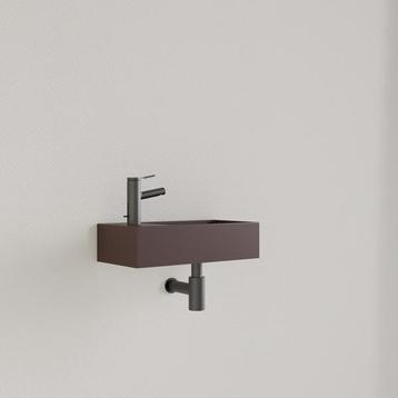 Fontein Gliss Design Nano 36x18x9 cm 1 Kraangat Links Choco, Ophalen of Verzenden, Overige typen