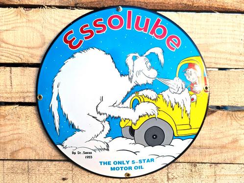 Essolube "The Only 5-Star Motor Oil" - vintage emaille bord, Verzamelen, Merken en Reclamevoorwerpen, Verzenden