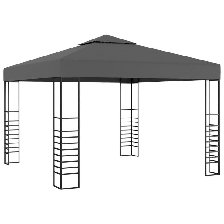 vidaXL Tuinpaviljoen 3x3 m antraciet, Tuin en Terras, Partytenten, Nieuw, Verzenden