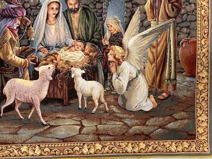 San Leucio Exclusief groot biblicaal gobelintapijt van de, Diversen, Kerst