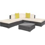 tectake Wicker zitgroep met aluminium frame Parijs - grijs, Tuin en Terras, Verzenden, Nieuw