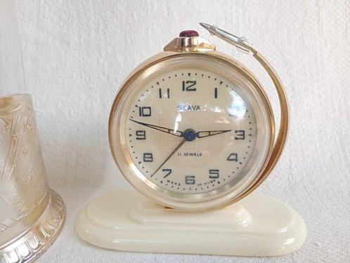 USSR Réveil Slava et porte-verre spatial - 1960-1970, Antiek en Kunst, Antiek | Wandborden en Tegels