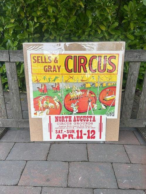 Sells & Gray - Circus Poster Sells & Gray, Antiek en Kunst, Kunst | Tekeningen en Fotografie