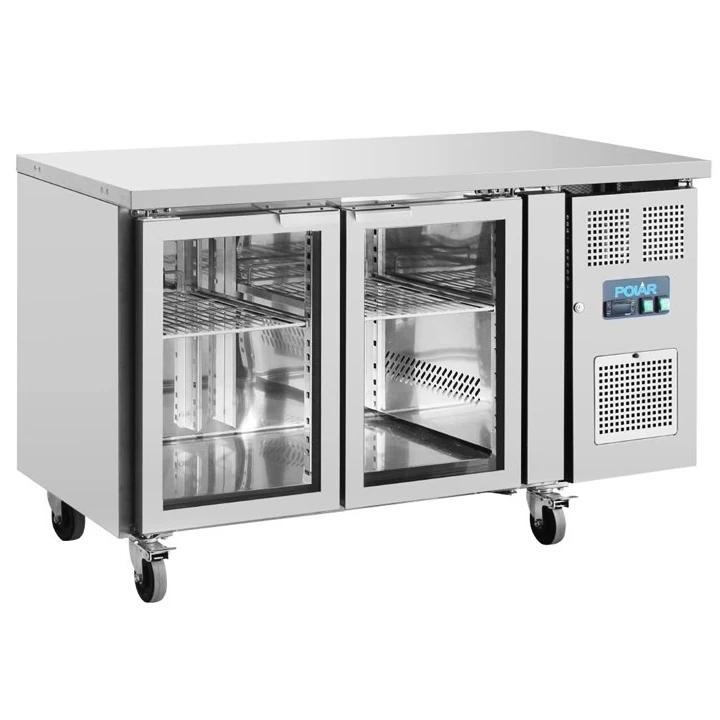 Koelwerkbank | U-SERIE | 205L | 2 Glasdeuren (1/1 GN) |, Zakelijke goederen, Horeca | Keukenapparatuur, Nieuw in verpakking, Verzenden