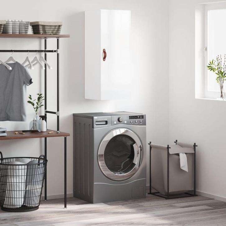 vidaXL Bovenkast 34,5x34x90 cm hoogglans wit, Huis en Inrichting, Kasten | Dressoirs, Nieuw, Verzenden