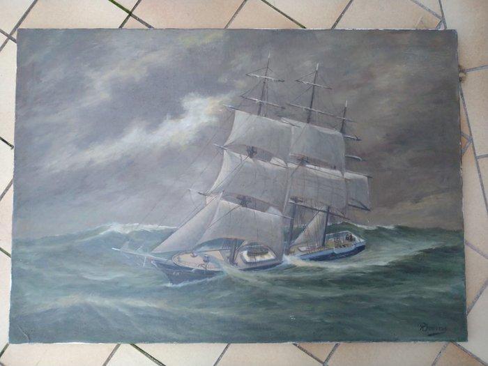 Hubert Dooms ( 1912 - ? ) - Zeilen, Antiek en Kunst, Kunst | Schilderijen | Klassiek