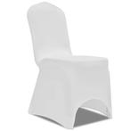 vidaXL Housse de chaise extensible 100 pcs Blanc, Verzenden