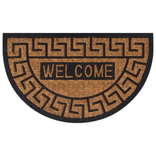 vidaXL Tapis de porte demi-rond 45x75 cm caoutchouc et, Jardin & Terrasse, Paillassons, Neuf, Envoi