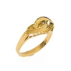 18 Krt. Gouden abstracte fantasie ring (gouden ring), Gebruikt, Overige kleuren, Ophalen of Verzenden, 17 tot 18