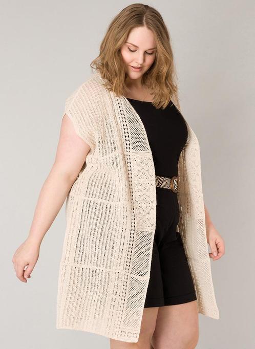 YESTA katoenen opengehaakt1(48)Maat 46/48 (XL) of groter, Kleding | Dames, Truien en Vesten, Overige kleuren, Nieuw, Maat 46/48 (XL) of groter