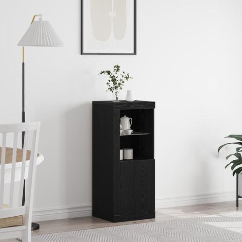 vidaXL Sideboard met LED-lampen Zwart Eiken 41x37x100 cm, Huis en Inrichting, Kasten | Dressoirs, Nieuw, Verzenden