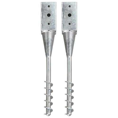 vidaXL Grondpinnen 2 st 7x7x56 cm gegalvaniseerd staal, Caravans en Kamperen, Kampeeraccessoires, Nieuw, Verzenden