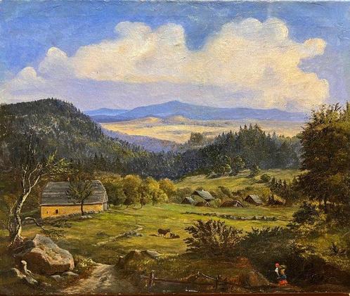 Biedermeier School, Austria (1860) - Landschaft in Tirol, Antiek en Kunst, Kunst | Schilderijen | Klassiek