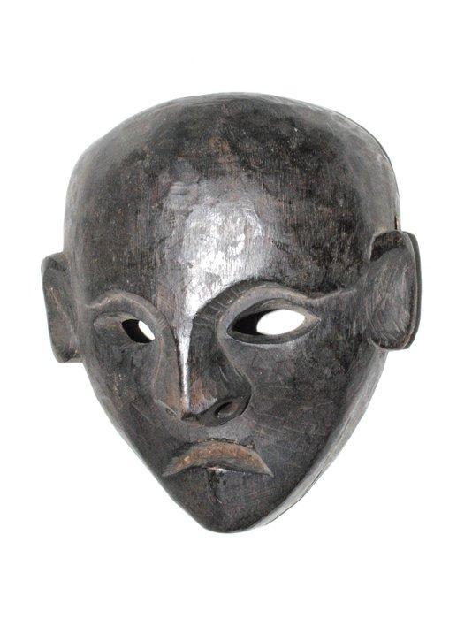 Oude masker van een sjamaan met zak Tamang, 21 cm, mooi, Antiek en Kunst, Kunst | Niet-Westerse kunst