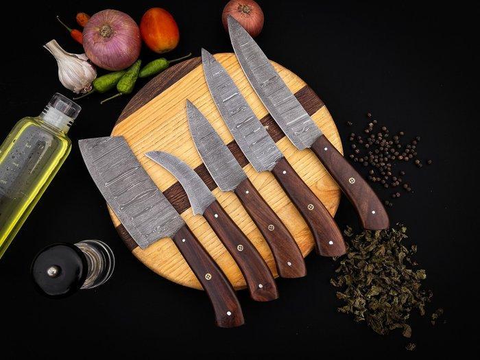 R.S Knives - Keukenmes - Koksmessen - Rozenhoutplaten,, Antiek en Kunst, Antiek | Keukengerei