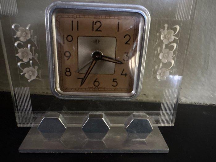 Boudoir klok met wekalarm - DEP France - Art Deco - Messing, Antiek en Kunst, Curiosa en Brocante