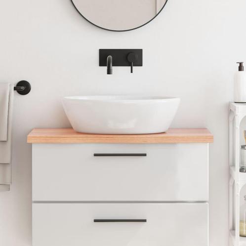 vidaXL Wastafelblad 80x30x(2-4) behandeld massief hout, Huis en Inrichting, Keuken | Keukenelementen, Nieuw, Verzenden