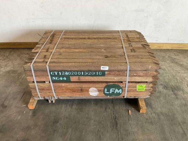 Veiling - 98x Azobé hardhouten tuinpaal gepunt 150x7x7cm, Tuin en Terras, Palen, Balken en Planken, Nieuw