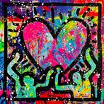 Mikko (1982) - Haring Walking Heart Graffiti Love - XL, Antiek en Kunst, Kunst | Schilderijen | Modern