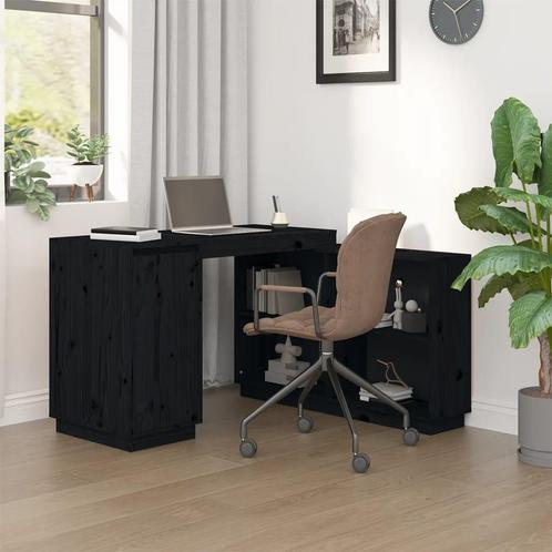 vidaXL Bureau 110x50x75 cm massief grenenhout zwart, Maison & Meubles, Bureaux, Envoi