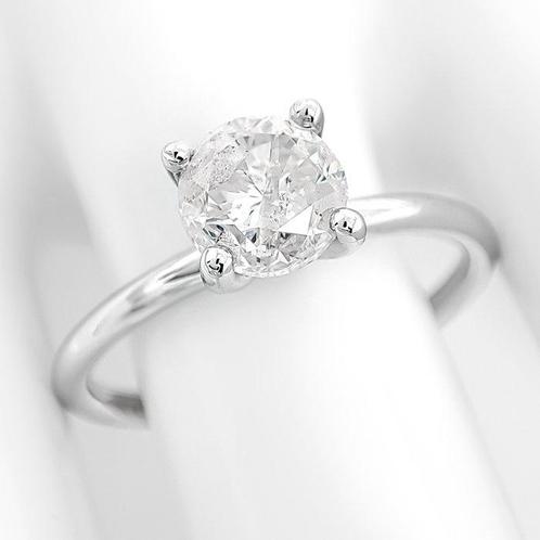 Zonder Minimumprijs - Ring - 14 karaat Witgoud -  1.27ct., Handtassen en Accessoires, Ringen